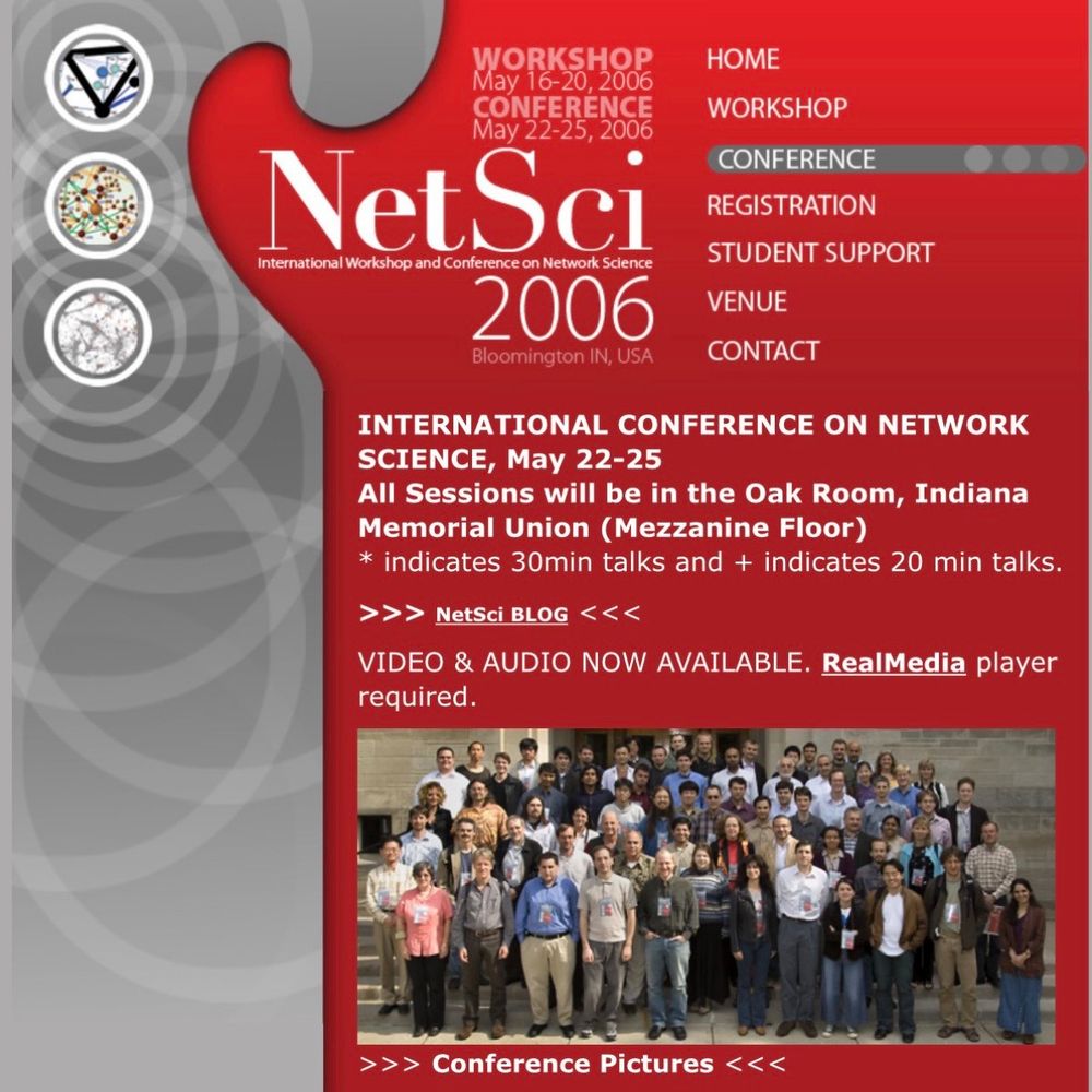 Homepage of the 2006 NetSci conference
