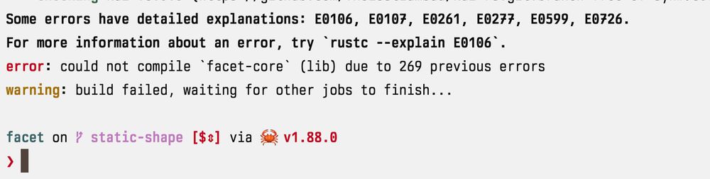 269 build errors in facet-core
