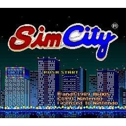 Sim City SNES title screen