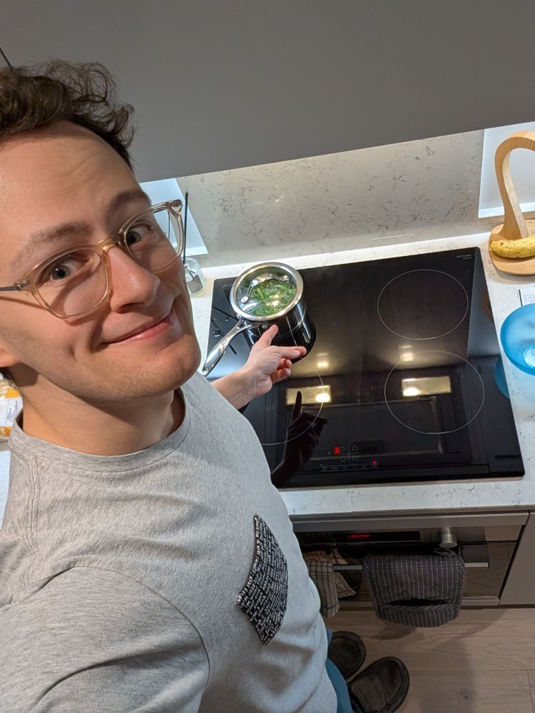 Aaron with his silly magnet cooker