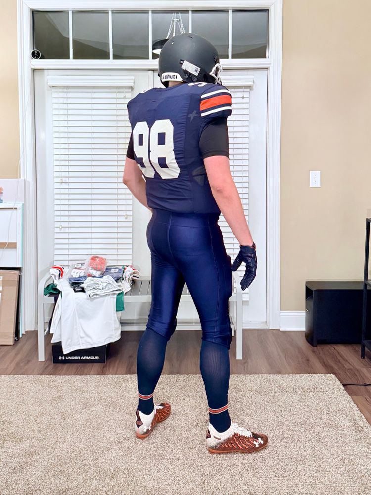 Woofy football Dak in game used Auburn jersey seen from the back. You should grab my ass. 