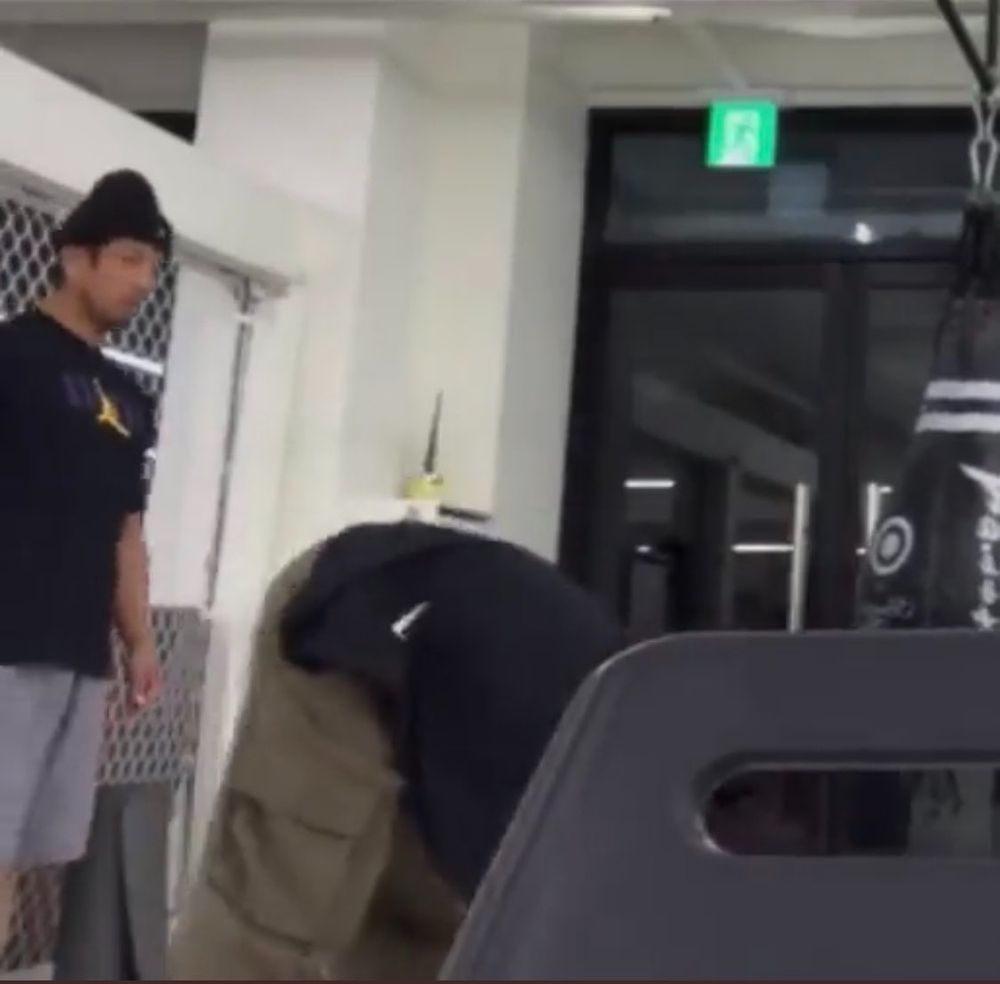 JK of BTS doing push-ups that ARMY couldn't see because of this stupid chair.