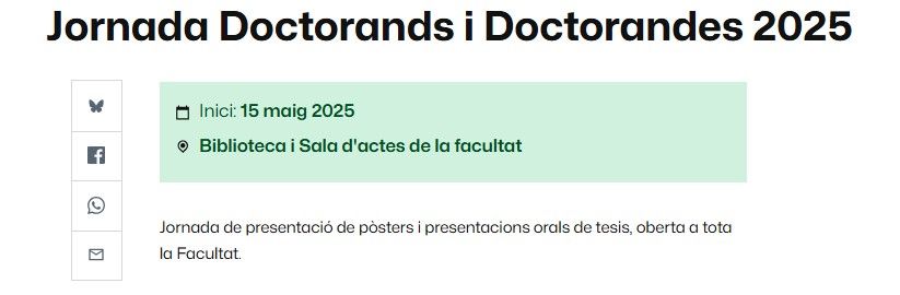 Jornada de doctorans i doctorandes 2025