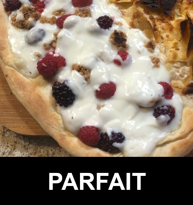 "PARFAIT PIZZA"

Basically just a fruit pizza. It was passable. Too warm for my liking, though.