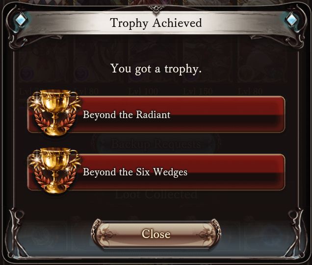 "beyond the six wedges" trophy unlock screen