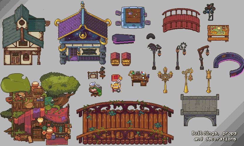 various environmental props from sun haven