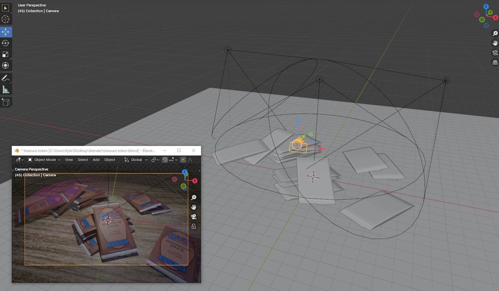 the view of the previous 3d model in blender's modelling window view