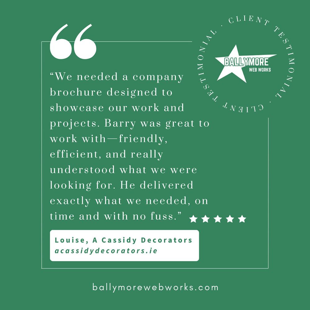 Ad for Ballymore Web works