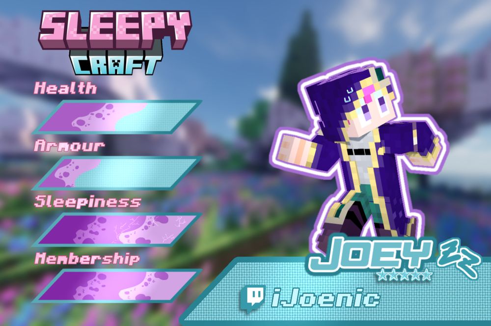 iJoenic's stats from the player reveals for sleepy craft - Medium Health - Low Armor - Max Sleepiness - Max Membership