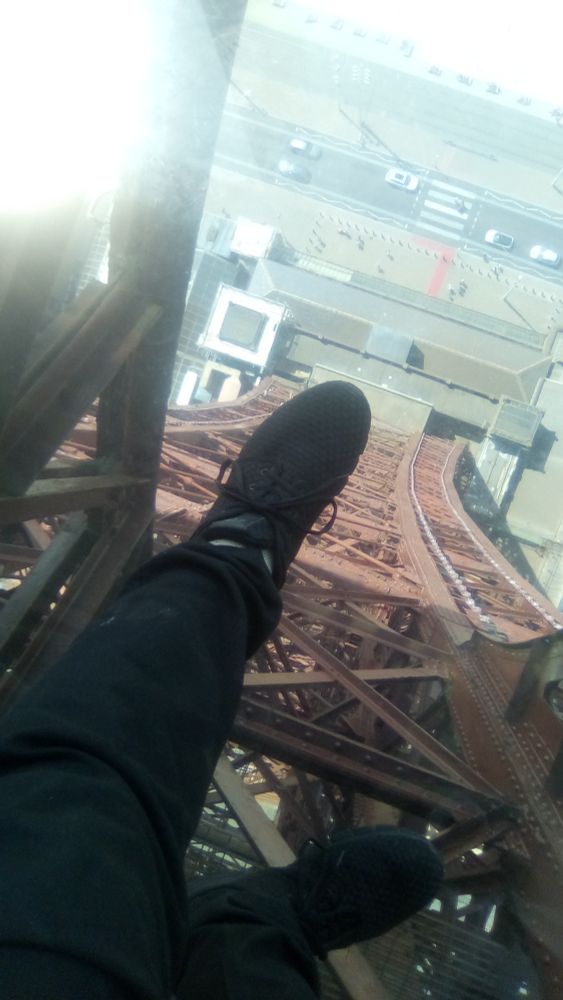 Me stood on glass in The Blackpool Tower three years ago on this day in 2022.