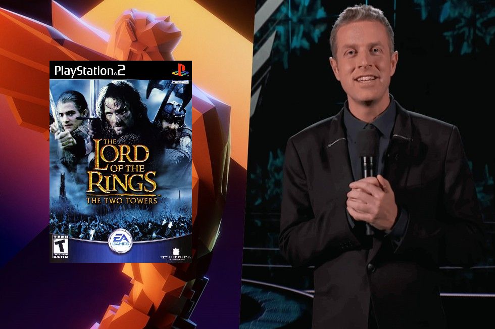 Jeff Keighley next to a png of The Towers for the PS2
