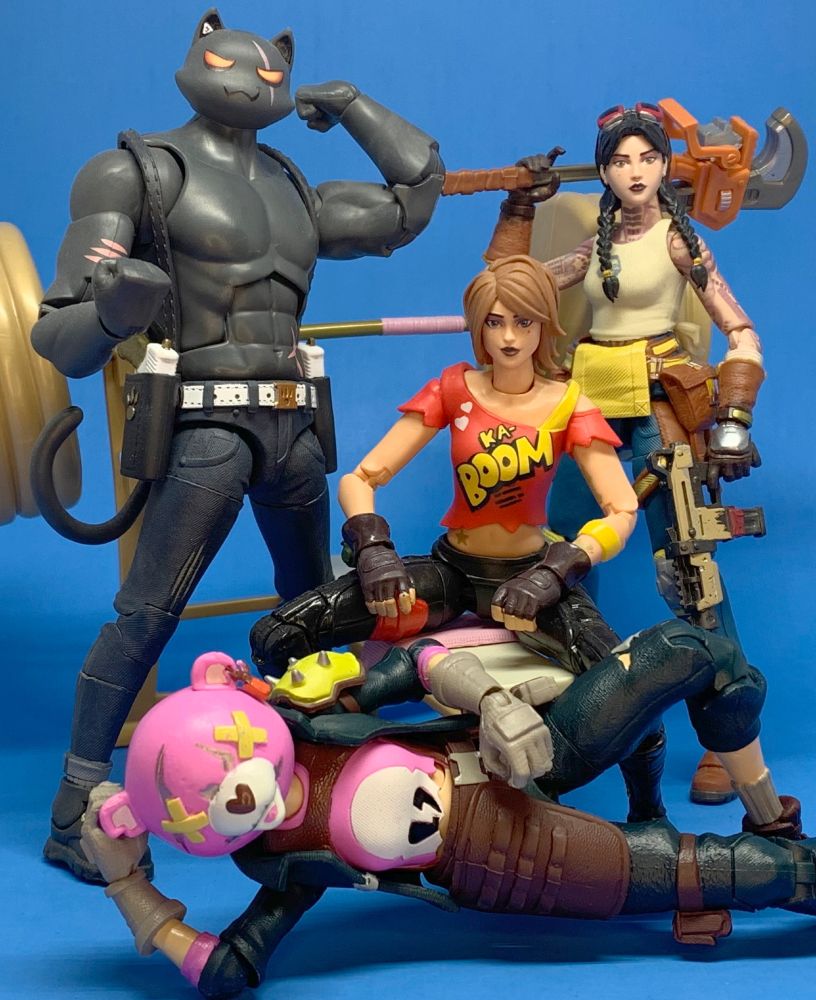 Fortnite Battle Royale Collection Dark Meowscles, TNTina, Jules, and Ragsy