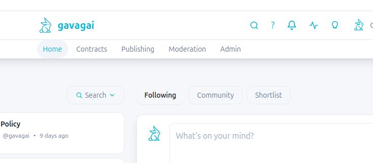 A screen shot of the site gavagai.com using the light theme, a light-colored theme of blue and white.