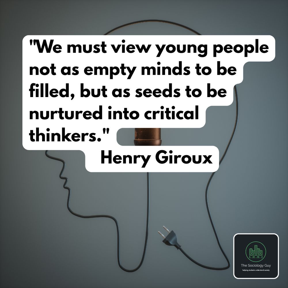 Quote by Henry Giroux: "We must view young people not as empty minds to be filled, but as seeds to be nurtured into critical thinkers."