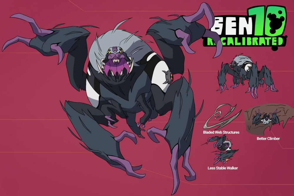 A redesign of albedo's Ultimate spidermonkey from Ben 10