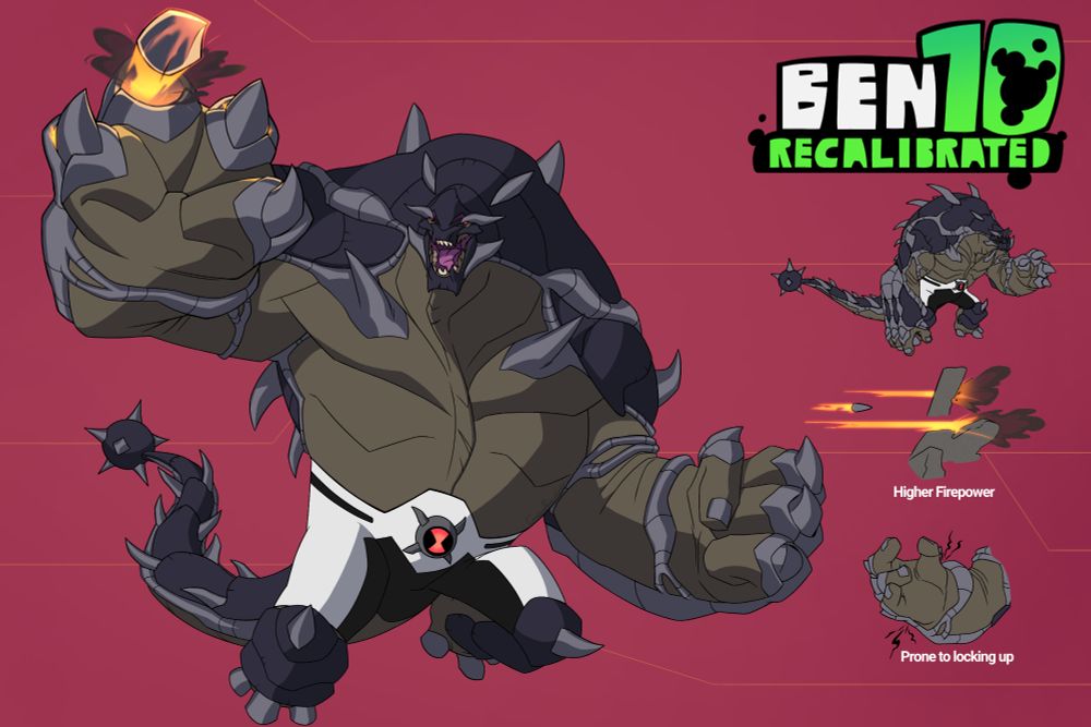 A redesign of ultimate humungousaur from Ben 10. This is albedo's version, so it is more corrupted looking, with metallic, visible veins 