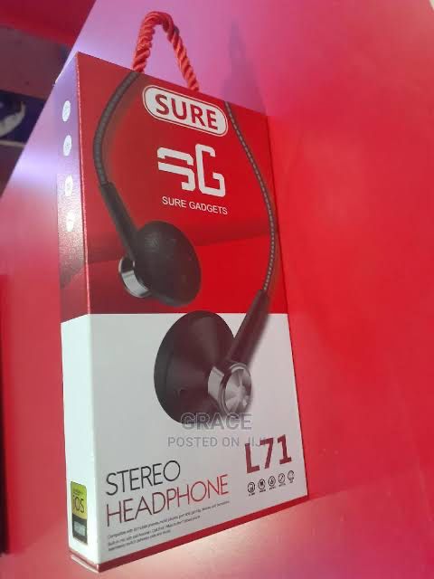 Sure brand stereo headphone box (they are earbuds)