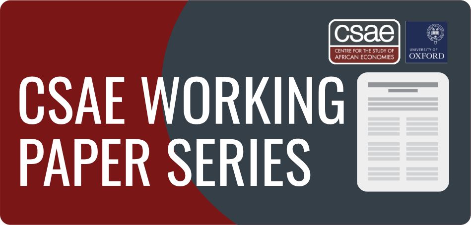 CSAE Working Paper Series graphic with red and grey background, CSAE logo and document icon