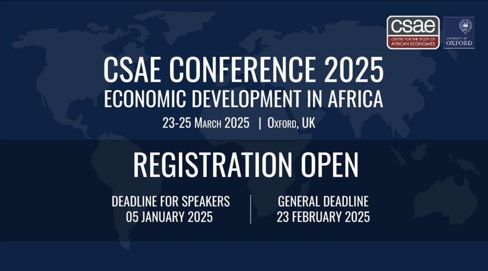 CSAE Conference 2025 registration open graphic. With world map motif on navy background and CSAE logo