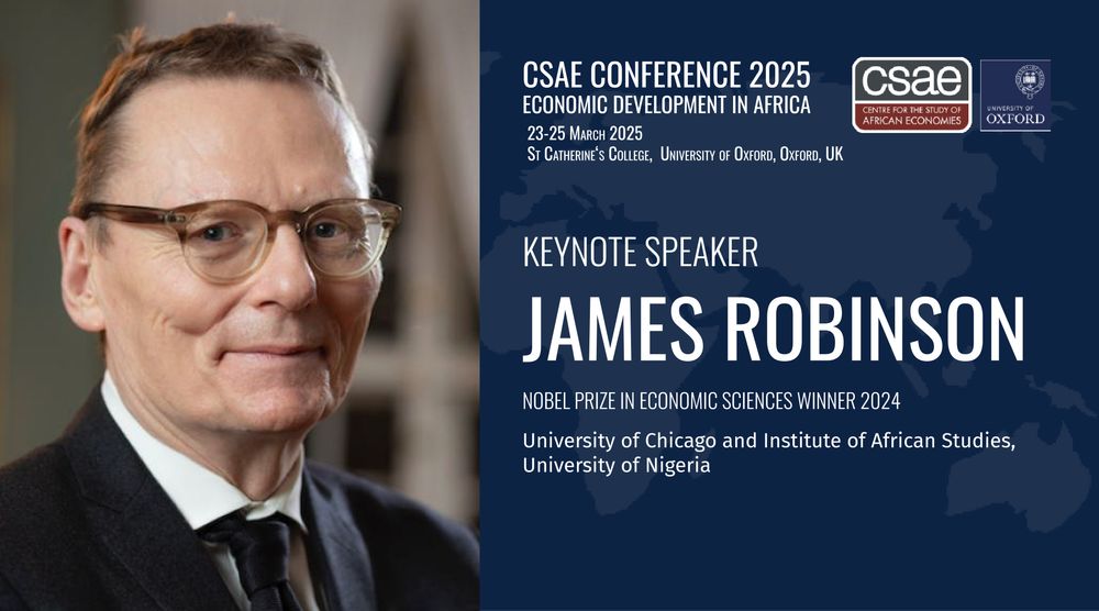 CSAE Conference 2025 keynote graphic with photo of James Robinson
