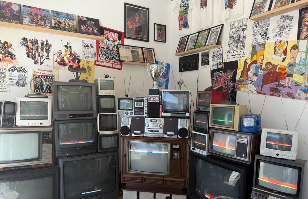 TVs, records, and posters