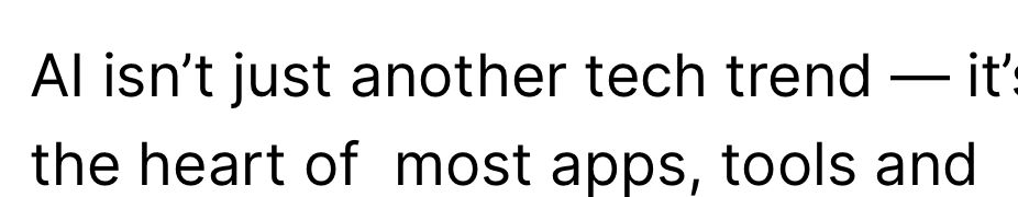 print do artigo destacando “AI isn’t just another tech trend”