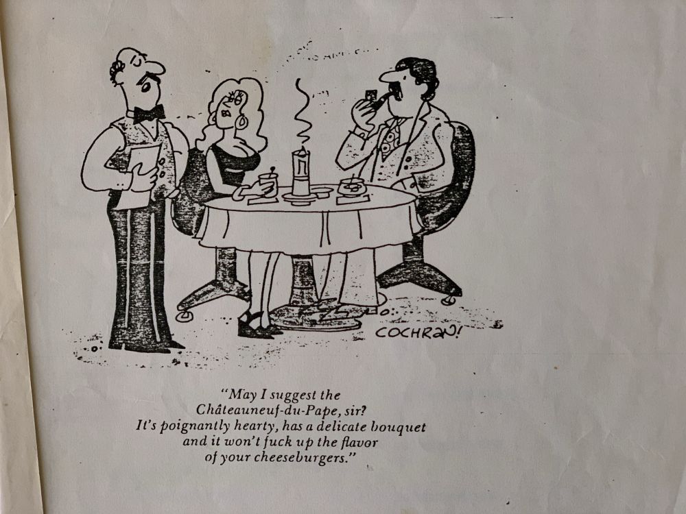 châteauneuf-du-pape won’t fuck up the flavour of your cheeseburger