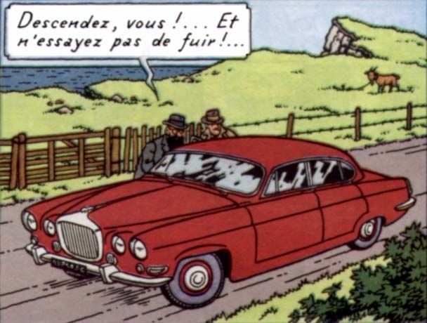 Crooks with a Jaguar MK10 at Beachy Head.