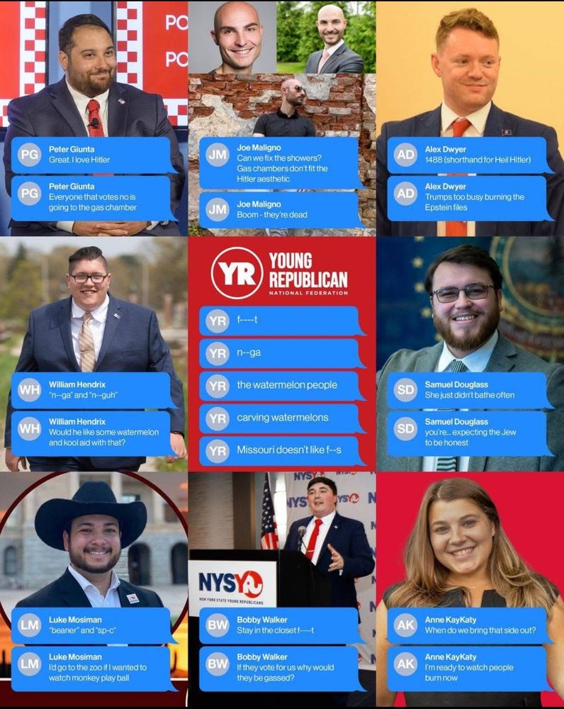 Quotes and photos from and of 8 grown-ass adults who said a bunch of nazi shit over unencrypted text chats.