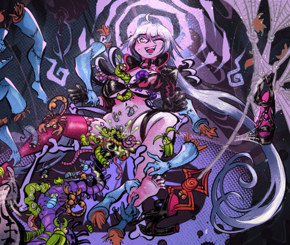 Close up on Jeanne Alter and the bugs splooshing around her vagina
