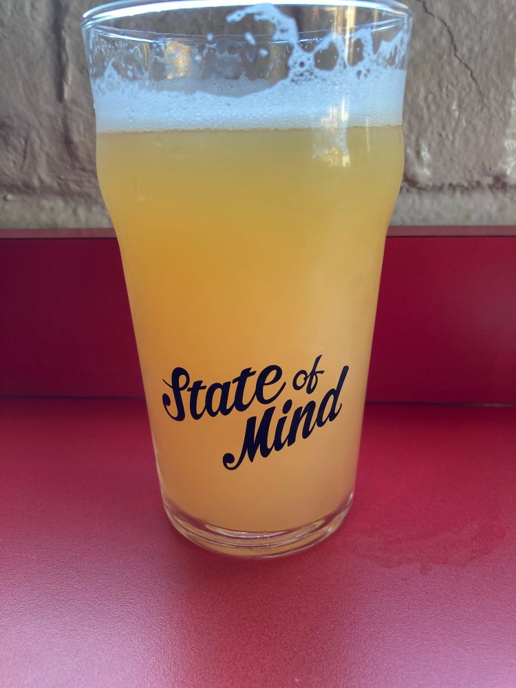 A glass of beer, Cellarmaker Hazy IPA.