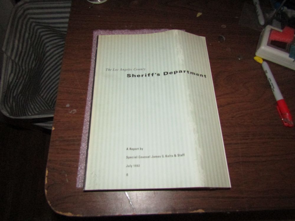 In the summer of 1991, following four controversial officer-involved shootings of minorities, the Los Angeles County Board of Supervisors appointed Judge James G. Kolts to lead an inquiry into the Los Angeles Sheriff's Department (LASD) and its handling of brutality complaints.