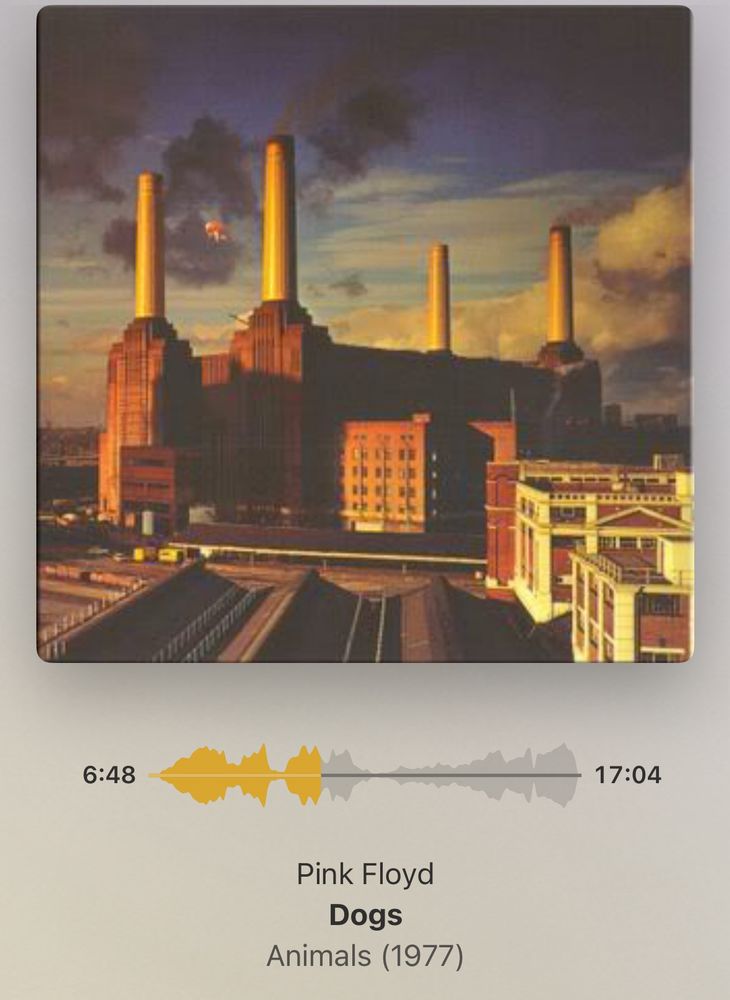 Now playing: Pink Floyd - Dogs - Animals (1977)
(Banger)
