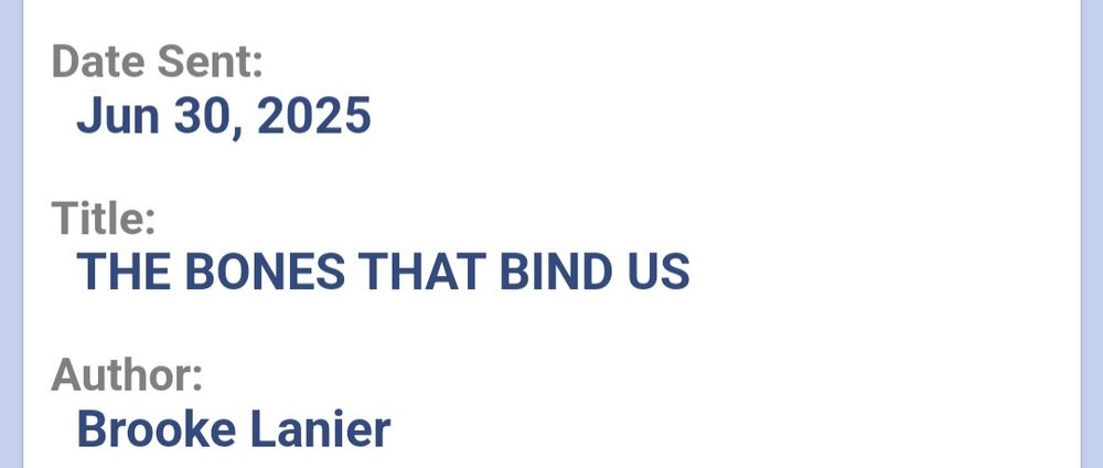 Screenshot of query tracker, showing that I sent my query out today for The Bones that Bind Us.