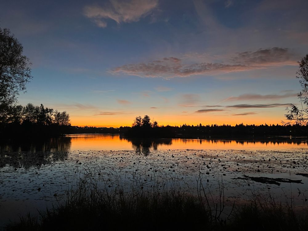 Sunrise over a lake