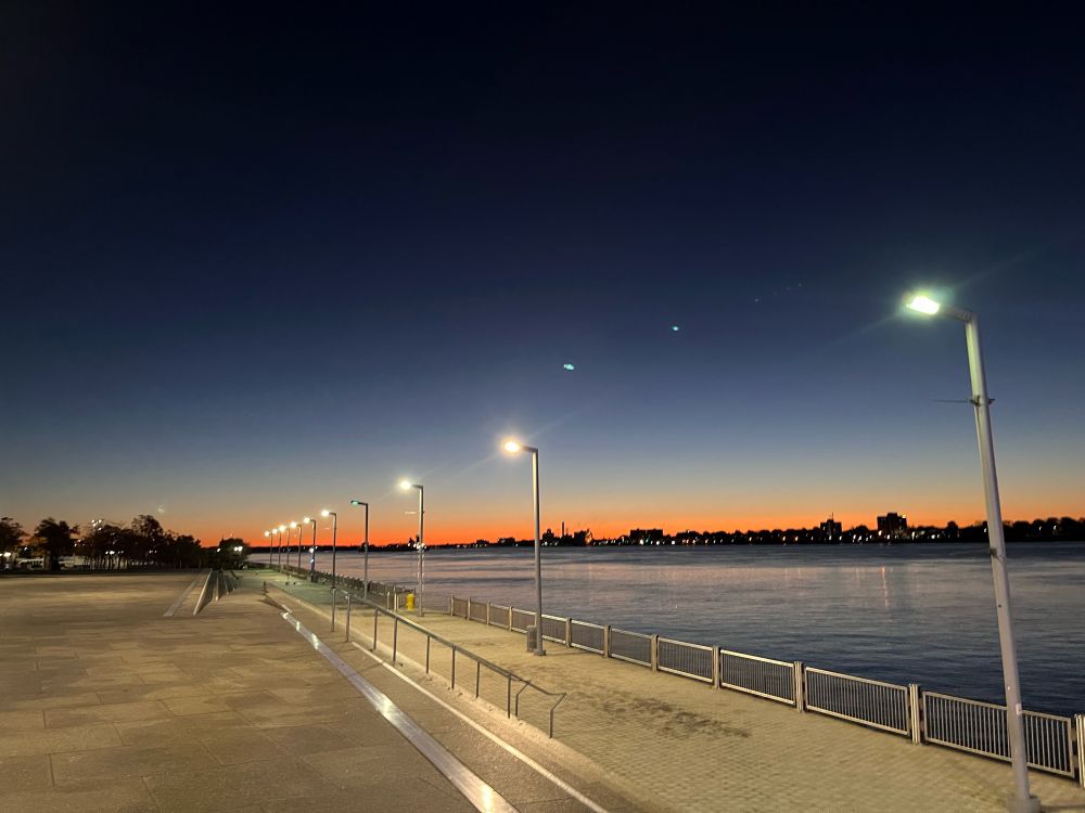 Concrete pathway next to river