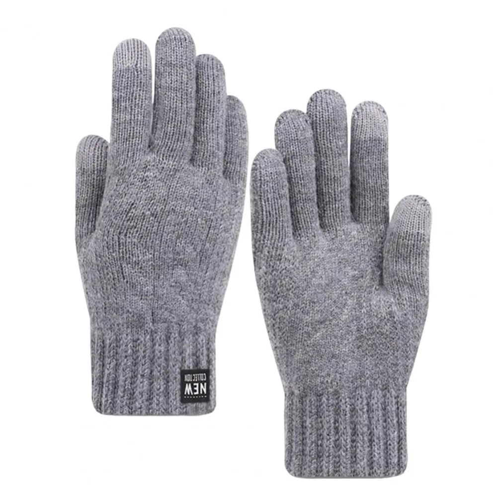 Cycling Gloves 1 Pair Nice-looking Touchscreen Thickened  Windproof Winter Men Sports Cycling Gloves for Home