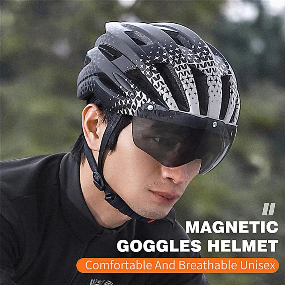 Safety Helmet 1 Set Lightweight Sturdy PC Material  Three Light Modes Cycling Helmet Cycling Supplies