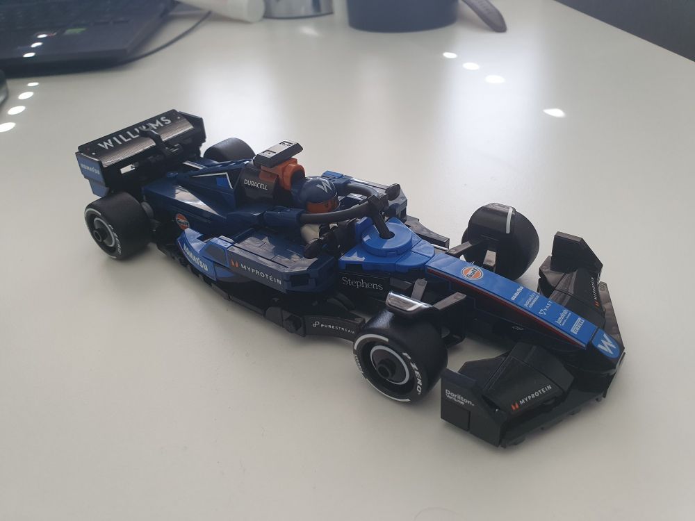 The Lego Speed Champions model of Williams' FW46 Formula 1 car
