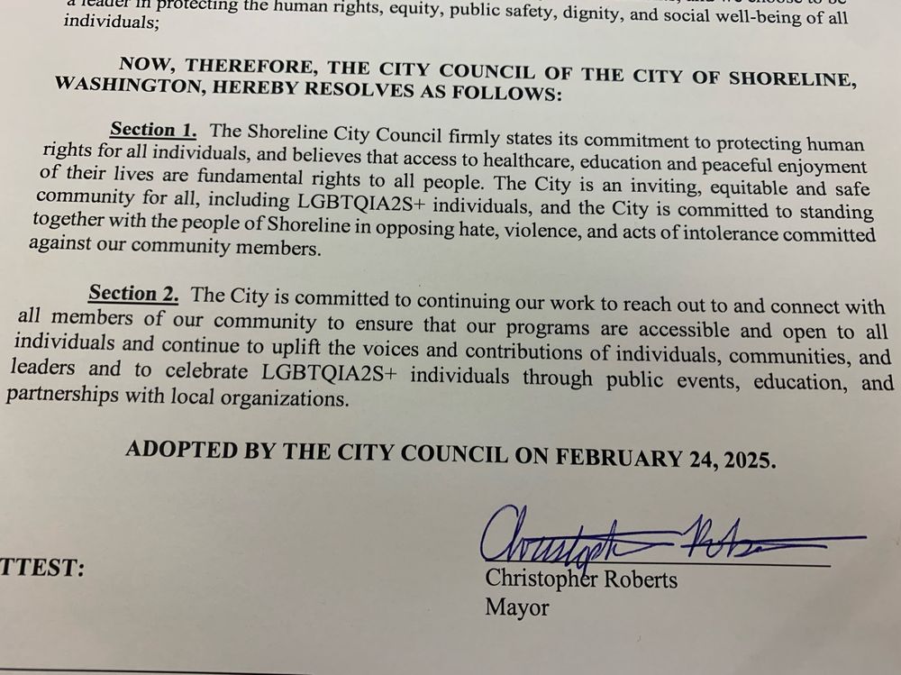 Signature on Resolution 542