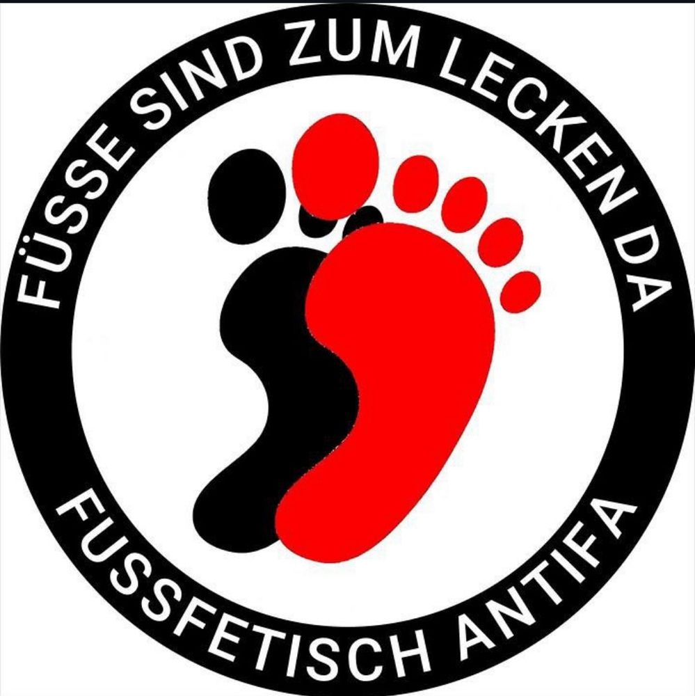 Antifa Logo mit füse und Text Füße sind zum lecken da fussfetisch antifa