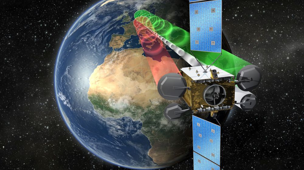 Illustration des Heinrich Hertz-Satelliten

Der deutsche Kommunikationssatellit Heinrich Hertz soll rund 15 Jahre lang auf einem geostationären Orbit um die Erde kreisen.

Bildcredit: OHB System AG