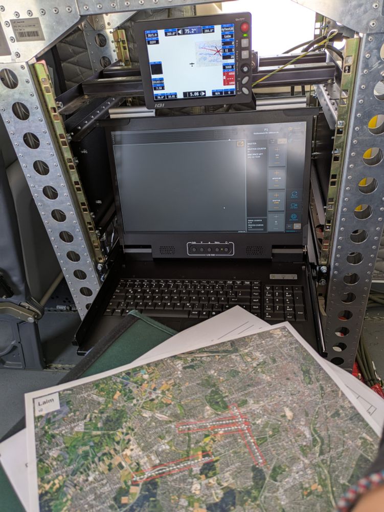 Arbeitsplatz im Flugzeug