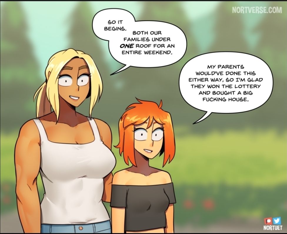 An image of Beverly and Tara discussing how the weekend is going to be with both family under one roof. Tara mentions being grateful for the big new house.