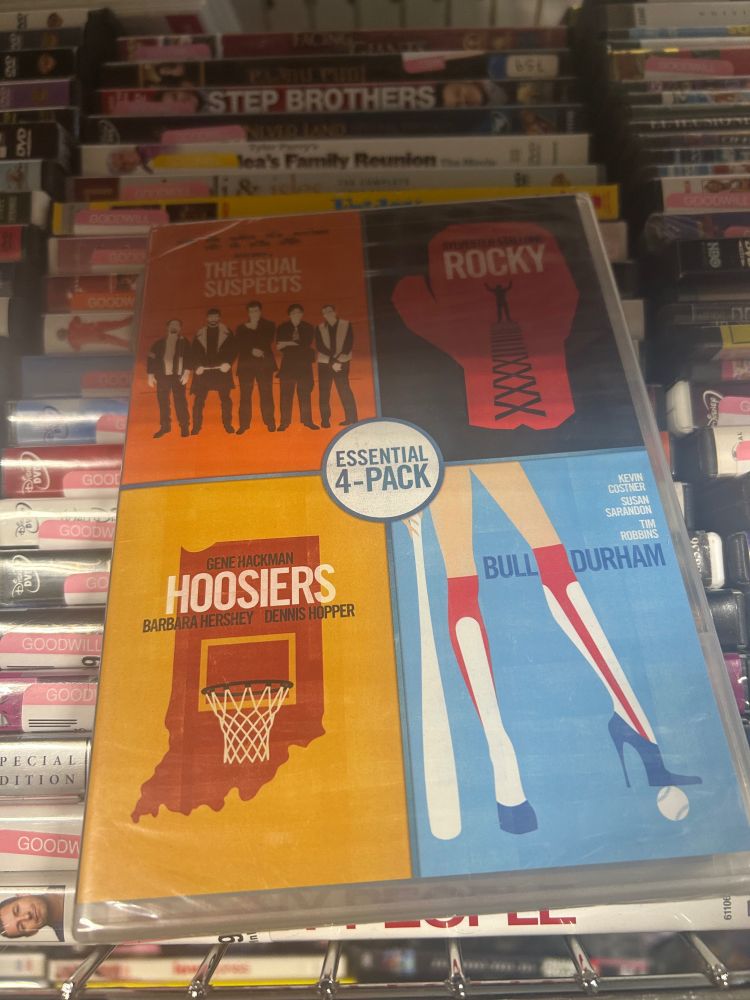 A dvd at a local Goodwill featuring 4 movies. One of them is not like the others.