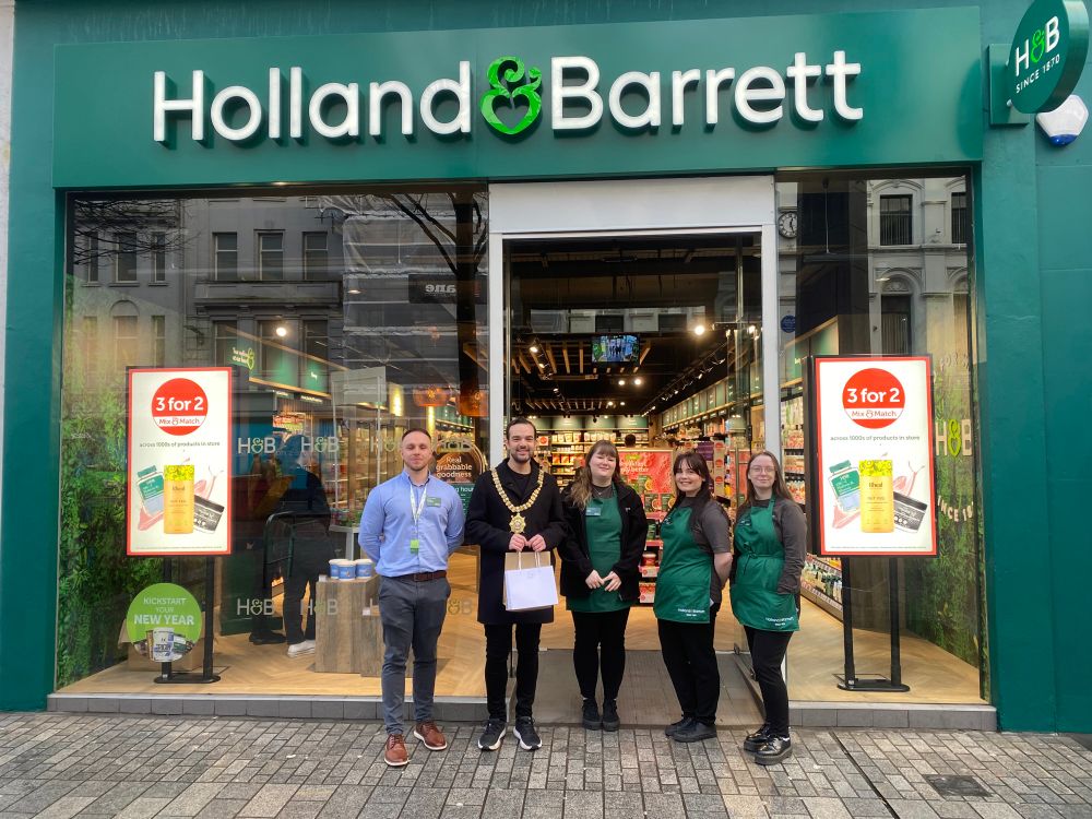 A picture of me at the newly opened Holland and Barrett on Donegall Place