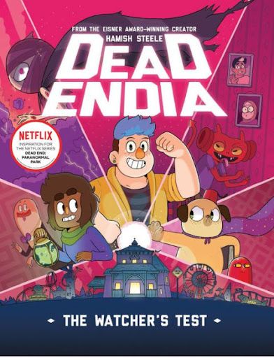 DeadEndia: The Watcher's Test by Hamish Steele. Features a gay trans boy as one of the protagonists, as well as other queer characters.