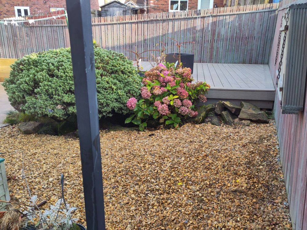 Picture of an unfinished garden project 