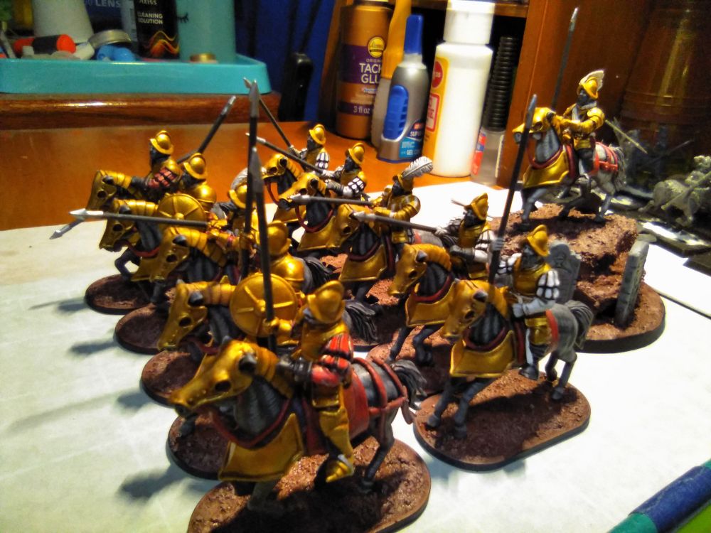 Miniature: Same formation, seen side-on. Vampire Lord's hill covered in tombstones. 