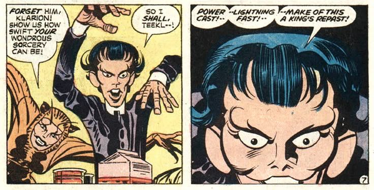A couple of panels of Klarion the Witch-Boy, from Jack Kirby’s The Demon